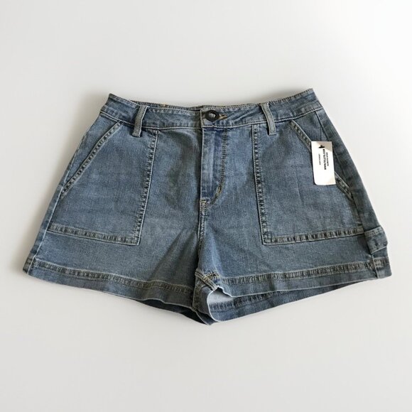 Volcom Woman's Denim Utility Shorts Size 26 Blue - Picture 1 of 7